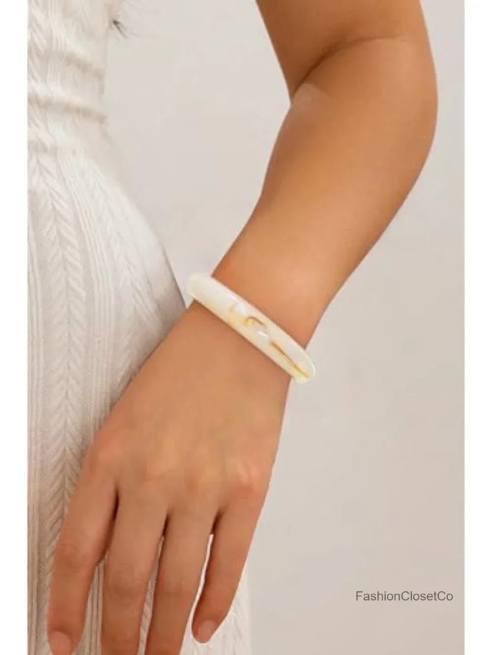 Chunky Acrylic Bangle Bracelet Geometric Resin Statement Cuff Jewelry